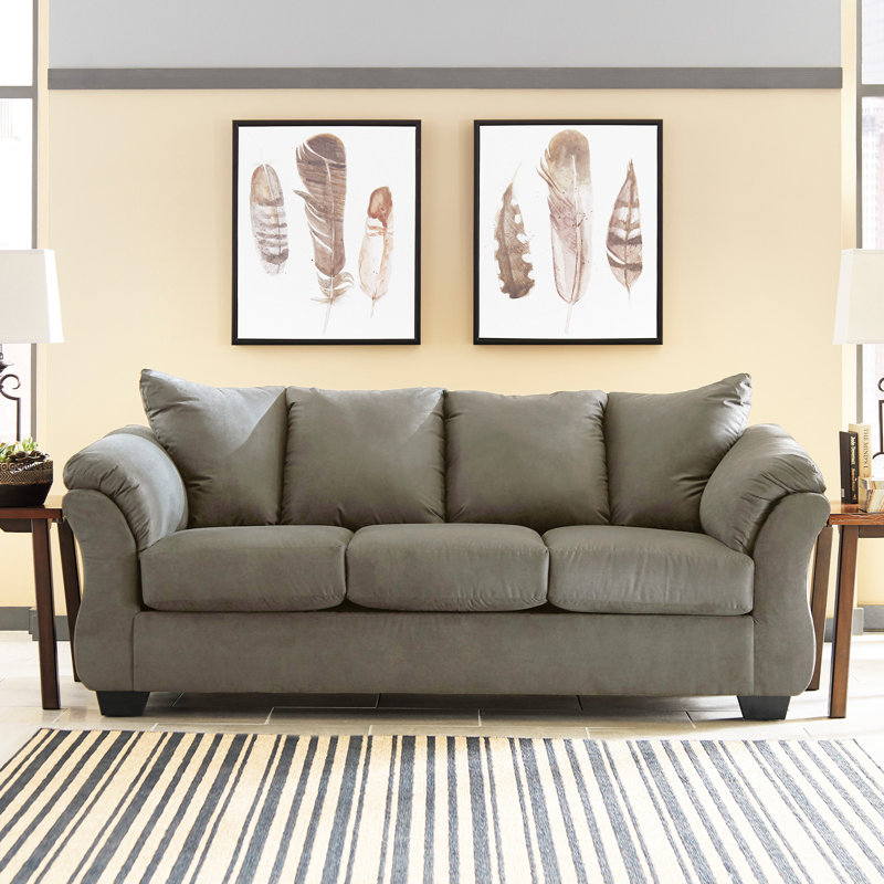 Canapé avec accoudoirs à plateau-coussin Darcy, H 37 po x l 89 po x P 38 po, Pavées