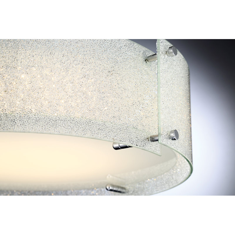 Aires Glass LED Flush Mount, 6" H x 17" W x 17" D