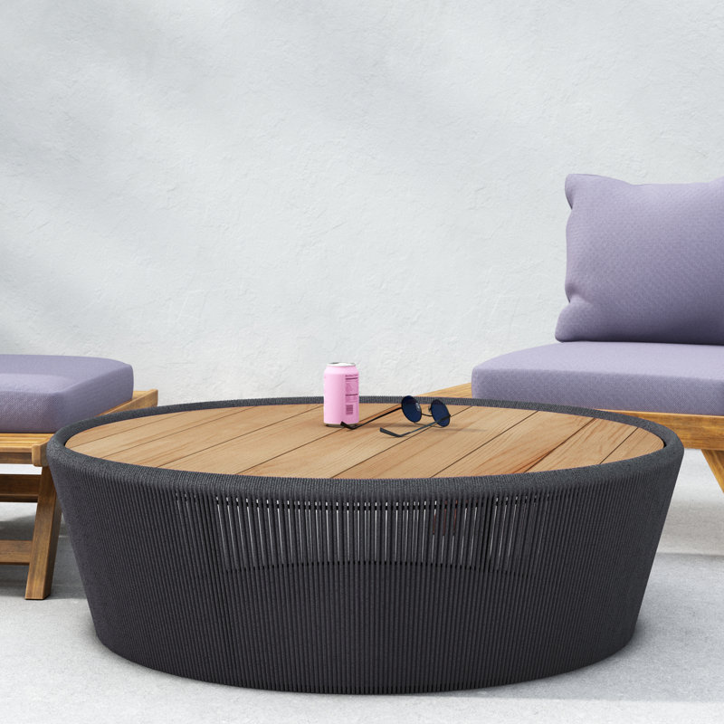 Brewster Round Metal Outdoor Coffee Table , 43.25'' in. W 43.25'' in. D