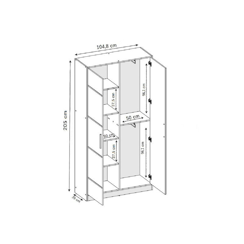Wardrobe, Wood/Wood