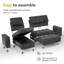 Canapé-lit futon convertible de 71 pouces, canapé moderne avec dossier et accoudoirs réglables-1860077843