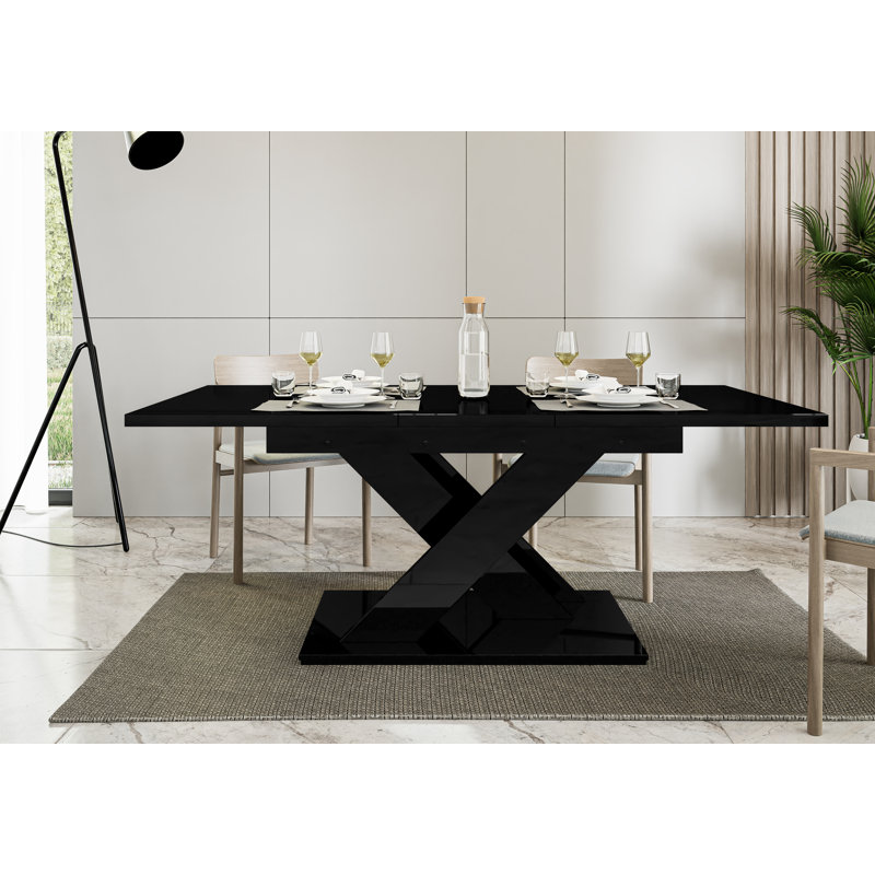 Bronx Extendable Dining Table, Black Gloss