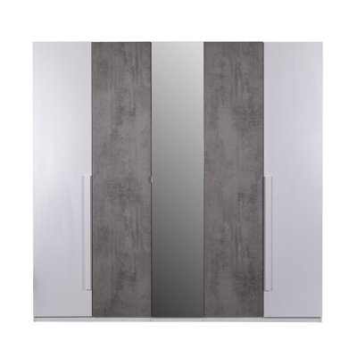 Ambrosino 5 Door Manufactured Wood Wardrobe
