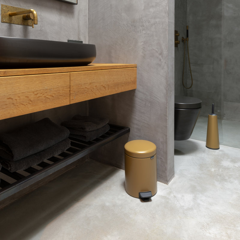 Brabantia NewIcon Soft Closing Pedal Bin, 5 L, Warm Gold