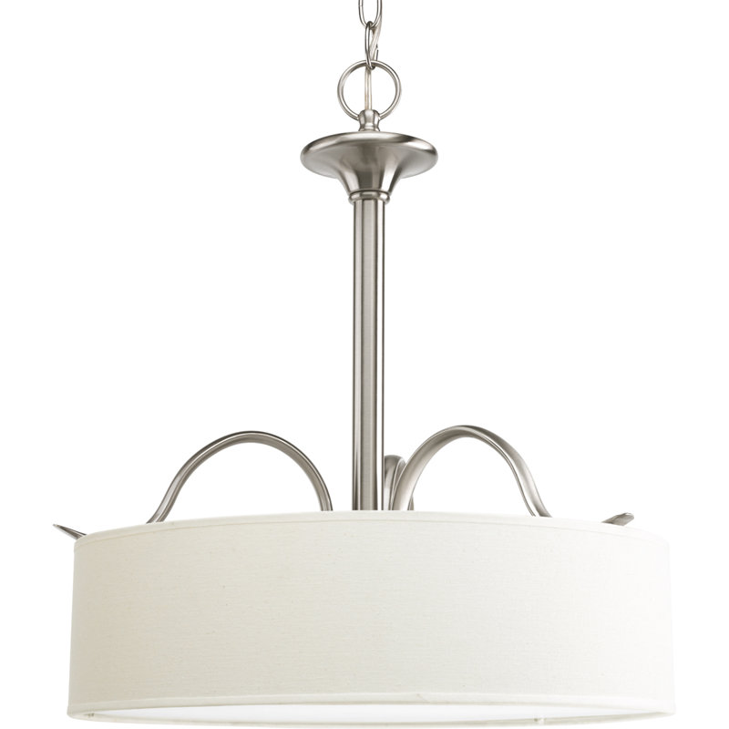 Lustre cylindrique unique à 3 lumières Armindo, Nickel brossé