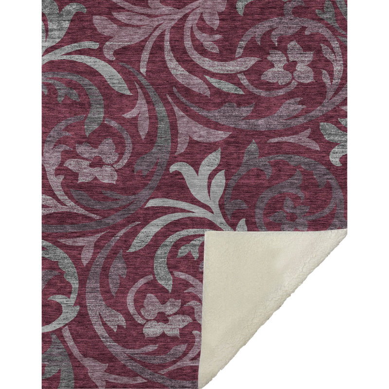 Jeté Sherpa ASB764, Garnet Floral 3