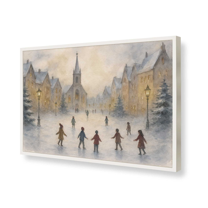 «Frosted Village Joy», reproduction d'art, 8 po x 10 po, Blanc opaque