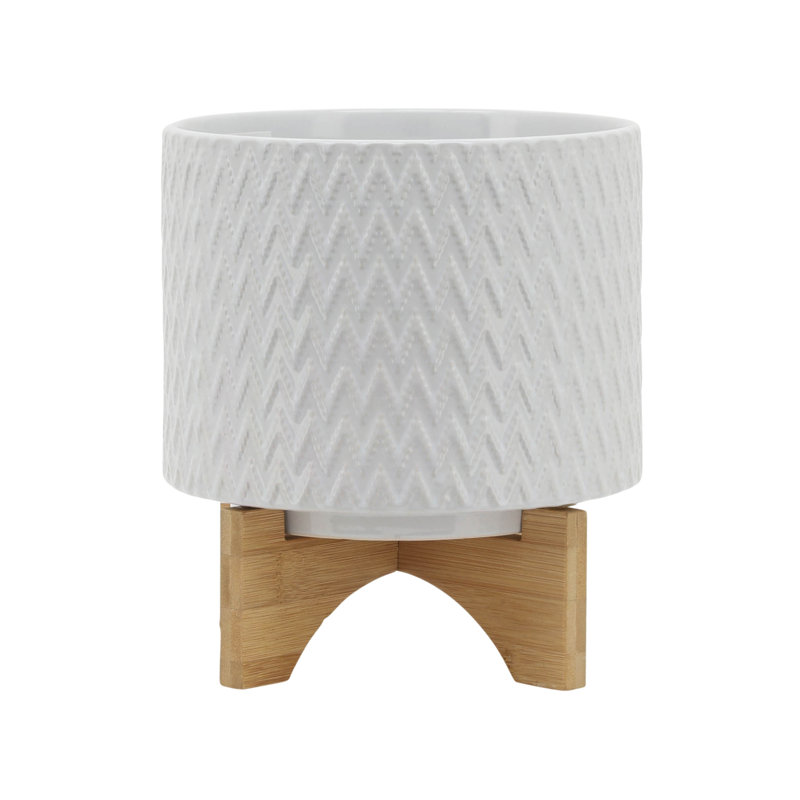 Elegant Chevron Planter With Stand, A Stylish And Functional Addition To Any Space