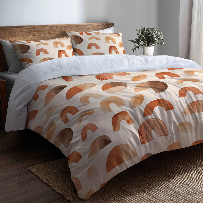 Ensemble de housse de couette et de coussins décoratifs à motif abstrait Boho Terra