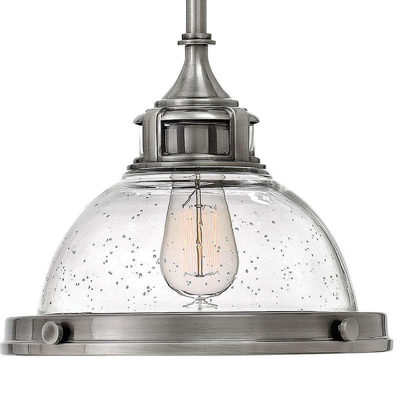 Amelia 1 - Light Single Dome Pendant, Polished Antique Nickel