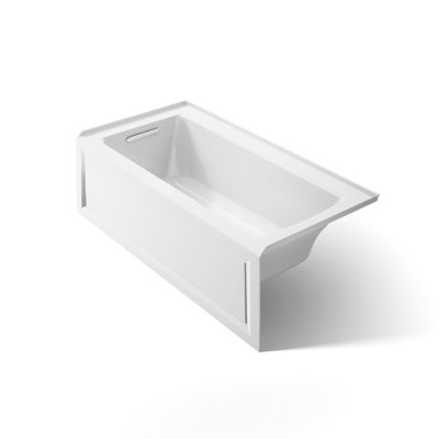 Archer Alcove Bath with Bask Heated Surface, Integral Apron, Tile Flange