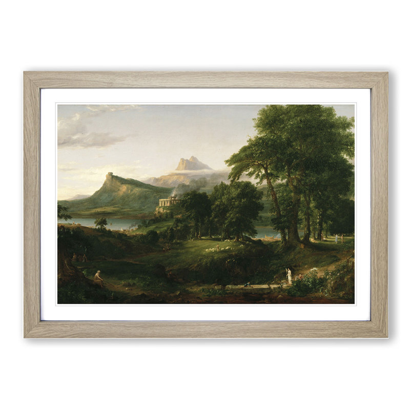 Arcadian by Thomas Cole - Picture Frame Painting, 48cm H x 65cm W x 2cm D, Oak Framed
