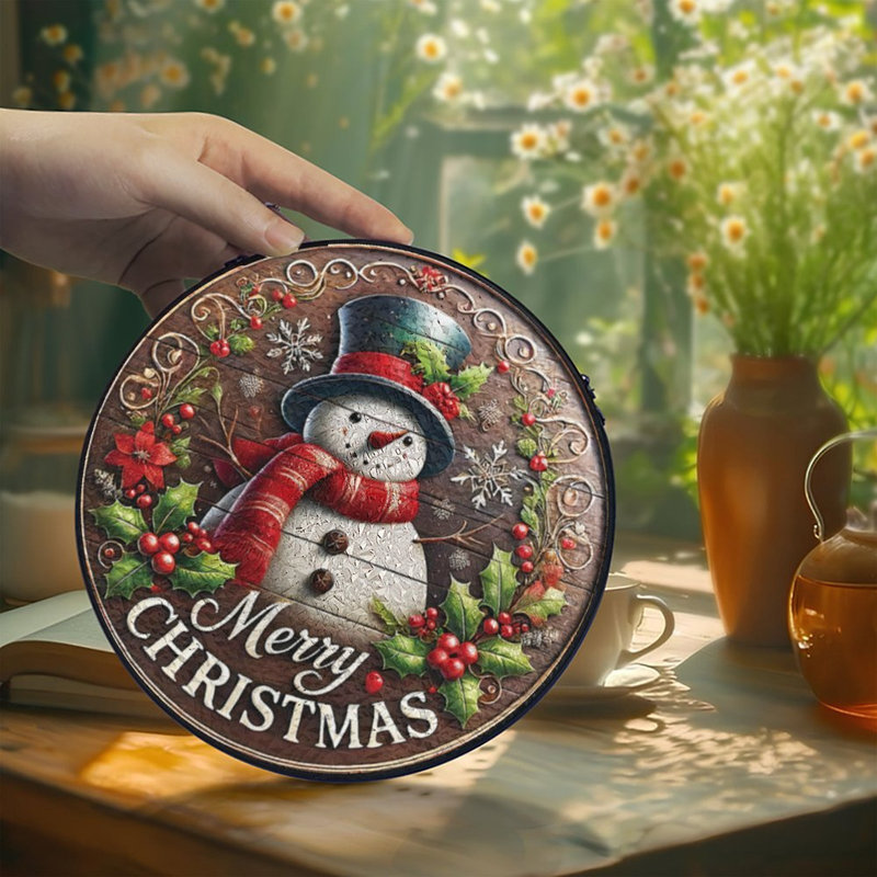 Merry Christmas Snowman, 3,5 x 3,5 po (9 x 9 cm)