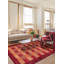Tapis rouge foncé en laine noué à la main de conception unique 10 pi 4 po x 15 pi 2 po Linley
