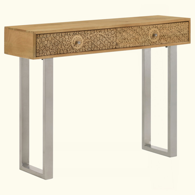 Harmony Natural And Silver 2-Drawer Console Table