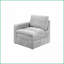 Fauteuil modulaire en granite imitation daim pour le salon - Coussins moelleux à trois couches, style contemporain | Gris | Suède | Dossier rembourré