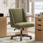 Chaise de bureau pivotante en chenille Mellins-2050812932