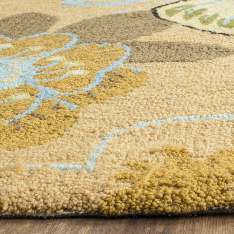 Doyle Hand Hooked Performance Floral Rug, Rectangle 2'6" x 4'