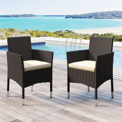 Outdoor Patio Dining Armchair with Cushion