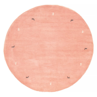 Kashkuli Gabbeh Pink Rug 3'11" x 3'11"