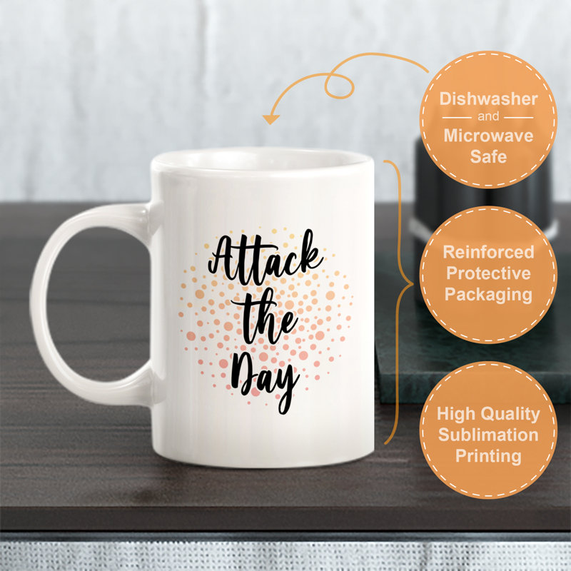 Tasse à café Attack The Day, Ensemble de verres à lait, Céramique
