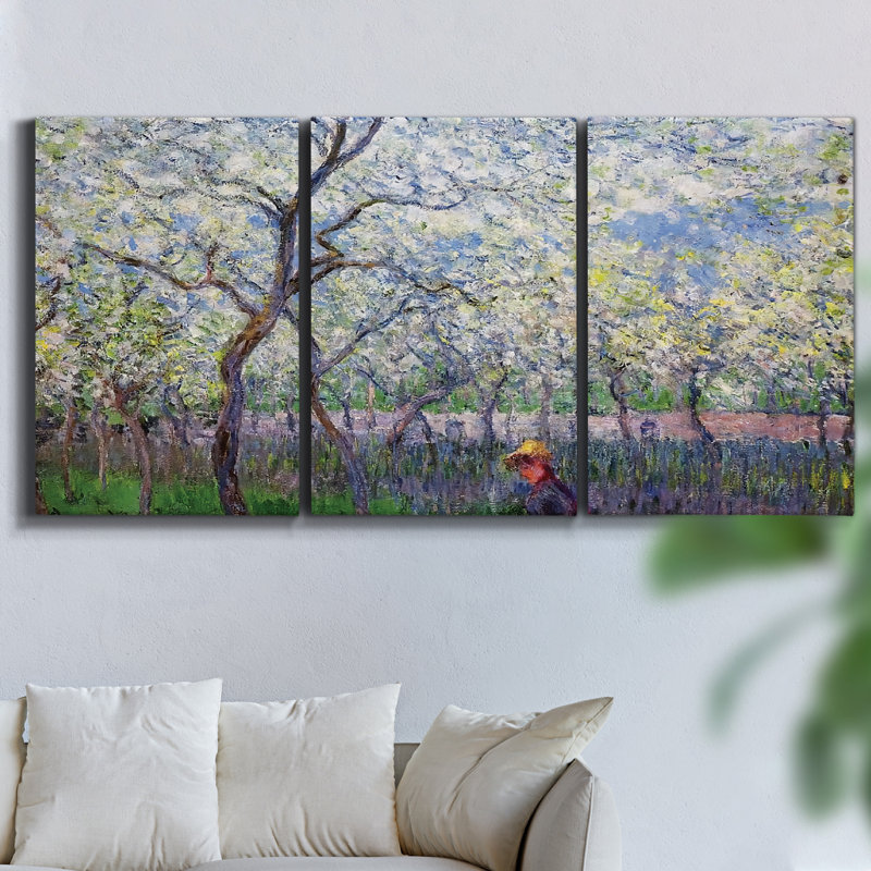 To The Shore on Canvas, reproduction de 3 pièces, H 36 po x l 72 po x P 2 po