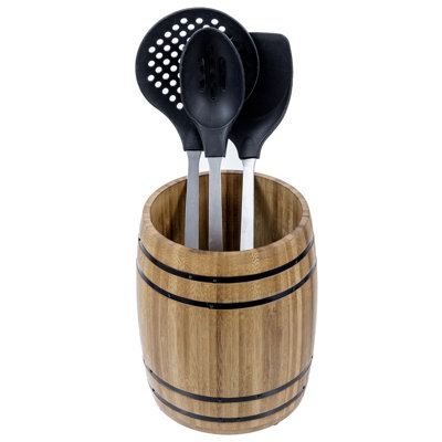 Bamboo Round Utensil Crock