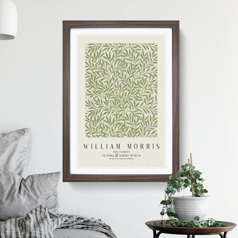 Willow Pattern Vol.1 Print by William Morris - Picture Frame Painting, Walnut, 36cm H x 27cm W x 2cm D
