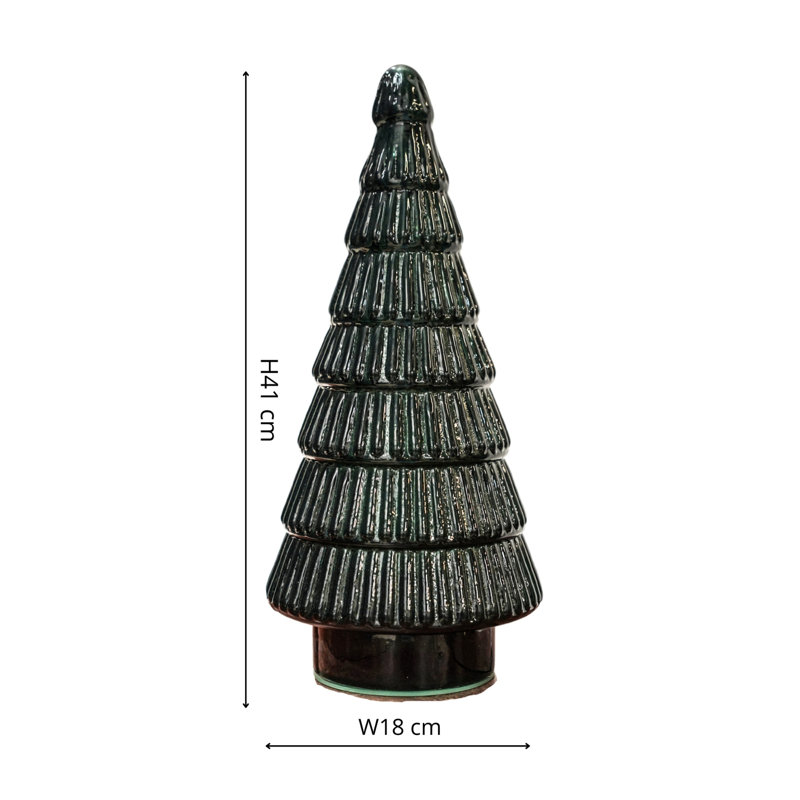 Juniper Glass Christmas Tree, 41 H x 18 W x 18 D cm, Evergreen