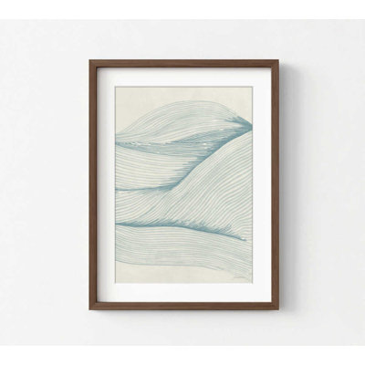 Blue Landscape Wall Art: Undulating Design - Multiple Frame Options
