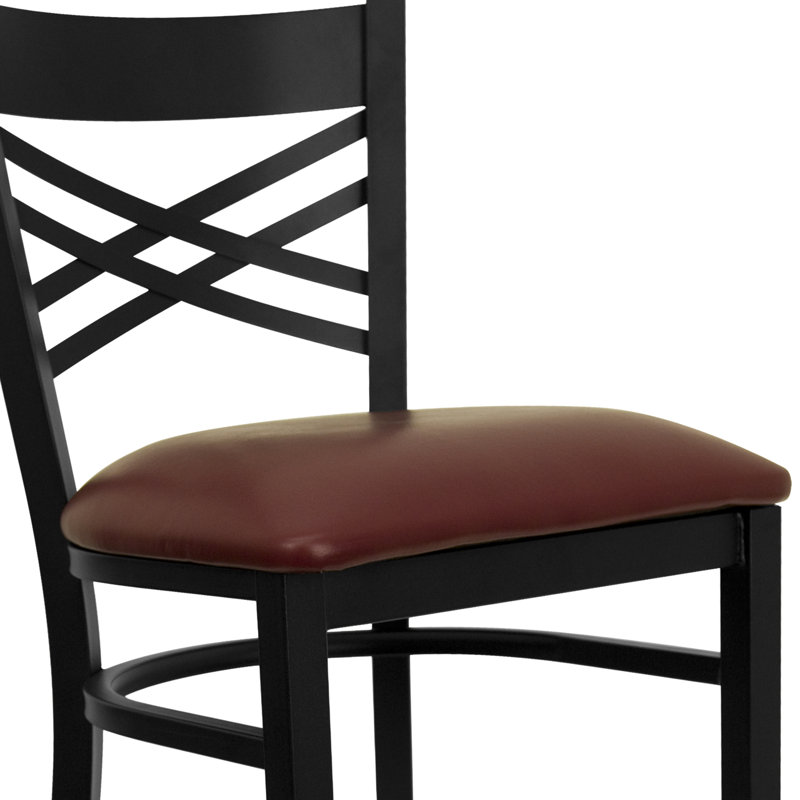 Lomonaco Upholstered Counter Stool with Metal Frame, Black, Brown, 1