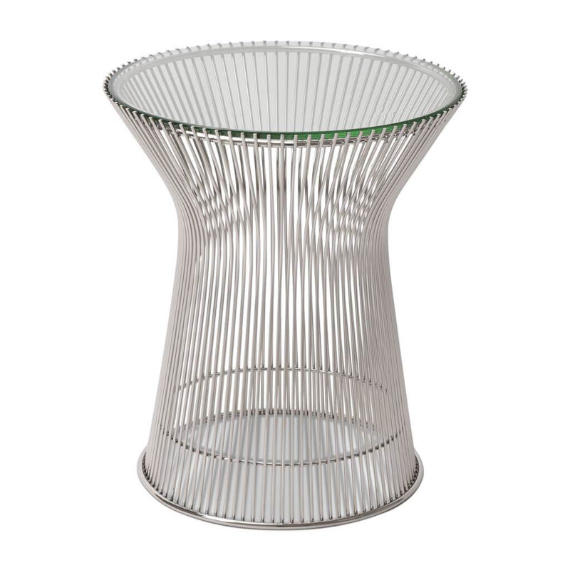 Table de bout Mainio Mid-Century, H 18 po x l 15,25 po x P 15,25 po, Blanc