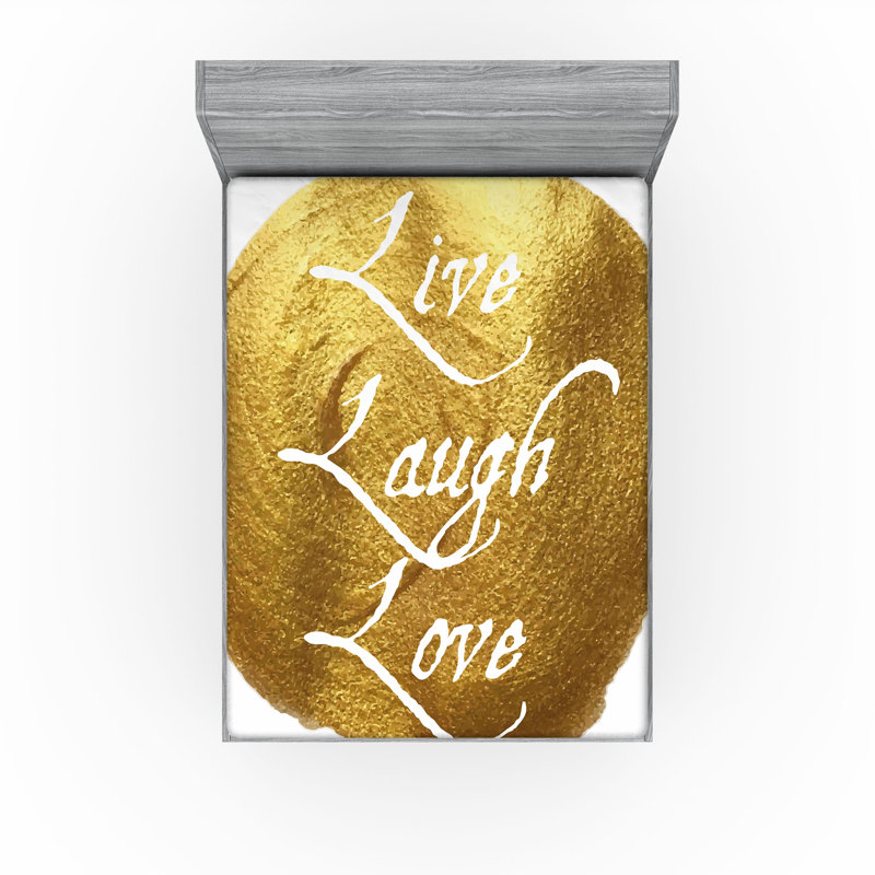 Ensemble de 2 draps-housse Ambesonne Live Laugh Love, Ensemble de draps pour lit très grand californien