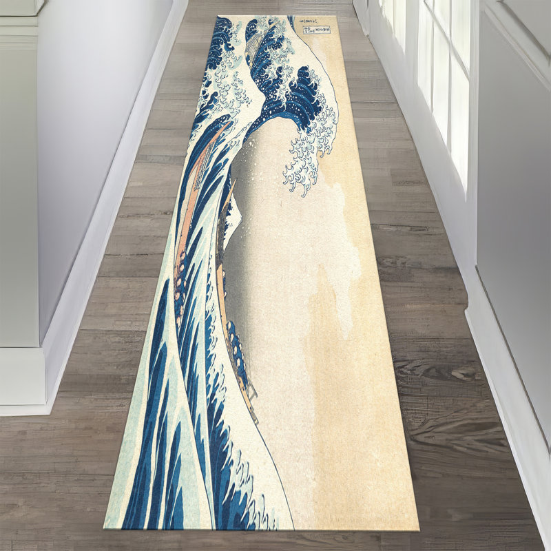 Floral Symphony Soft Non-Woven Printed Rug Boasting Artistic Elegance, Ideal for Uplifted Home Decor and Enhanced Comfort