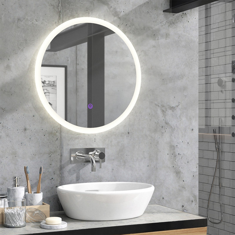 Nappanee Glass Flat Wall Mirror, 60cm H x 60cm W