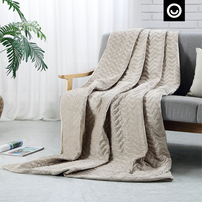 Couverture lestée pour chambre Enia, l 60 po x L 80 po, Taupe, 20 lb