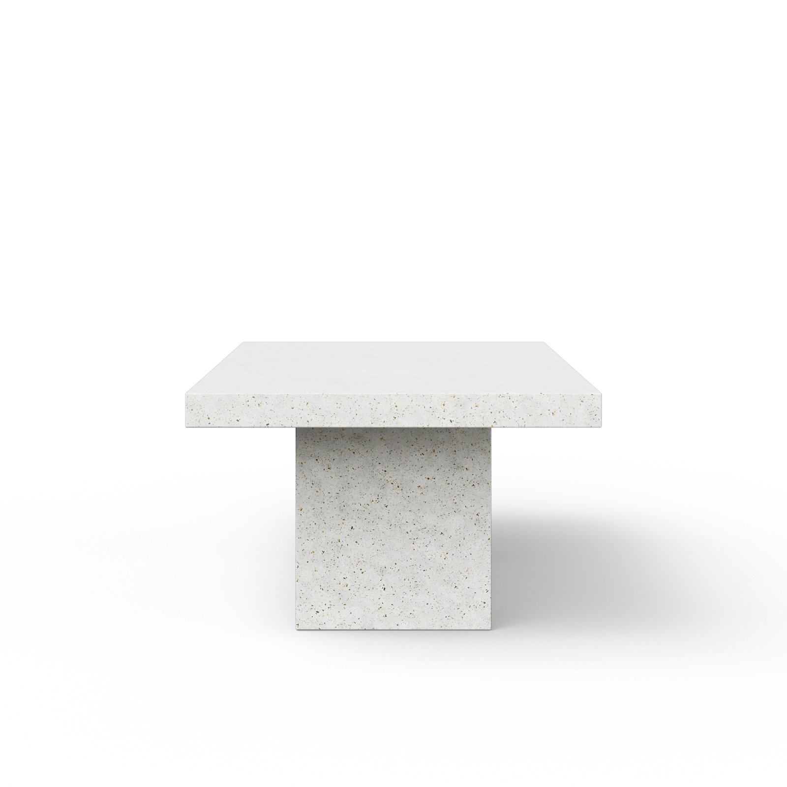 Kareen Pedestal Dining Table, 95" L x 47" W, Standard Table (30.5" Height), Ivory Terrazo