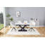 Table de salle à manger moderne avec plateau de table en panneau de fibres à densité moyenne et placage en marbre blanc