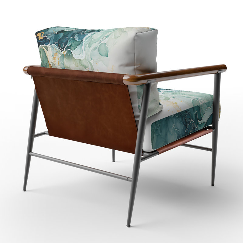 Teal Gold Minimalisme Serenity In Motion - Fauteuil rembourré minimaliste, fauteuil d'appoint minimaliste épuré, Noir