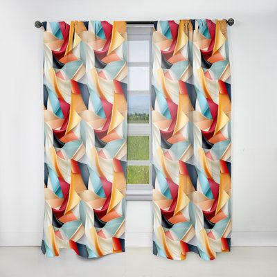Multicolore géométrique Gridlock II - Rideau moderne - Velours obscurcissant - 1 panneau