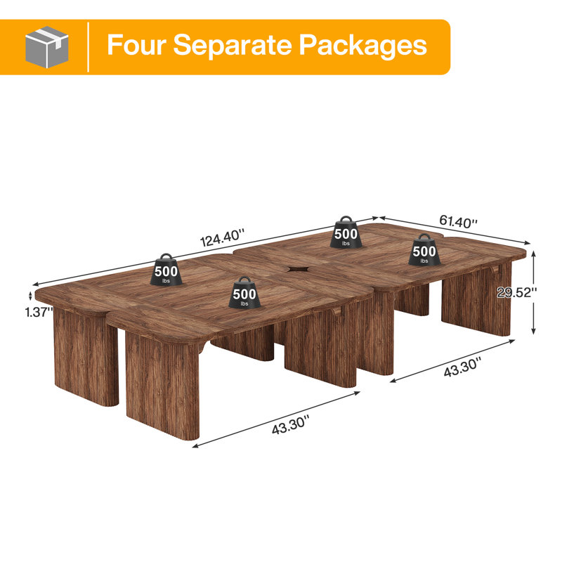 Modern Dining Table, Wood Kitchen Table, Brown