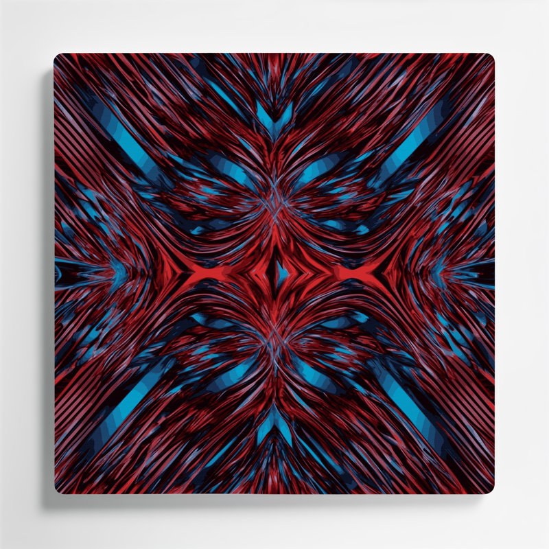Art mural rouge Op Op 10, H 192 po x l 192 po x P 0,05 po