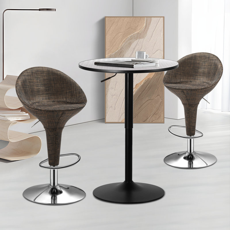 Ensemble de salle à manger 3 pièces, H 36 po x L 23,5 po x l 23,5 po, Argent