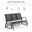 Banc de balancelle pour 3 personnes, balancelle avec 3 sièges, tissu en filet respirant, structure en métal, noir