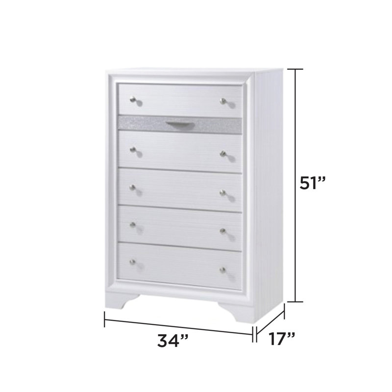 Commode 6 tiroirs Smartt, Blanc