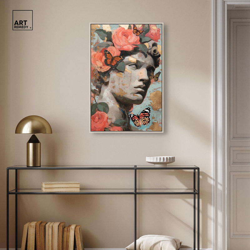«Golden Leaf», reproduction sur toile par Art Remedy, cadre argenté, 20 x 30, H 31 po x l 21 po, Cadre argenté