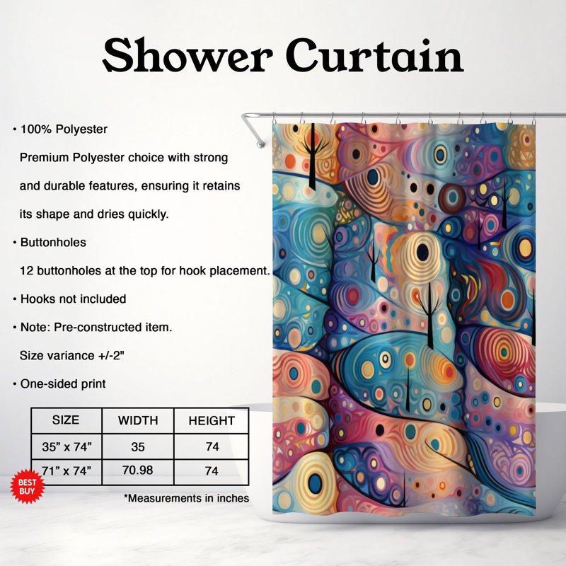 Rideau de douche Luminous Tree - Premium, H 74 po x l 71 po