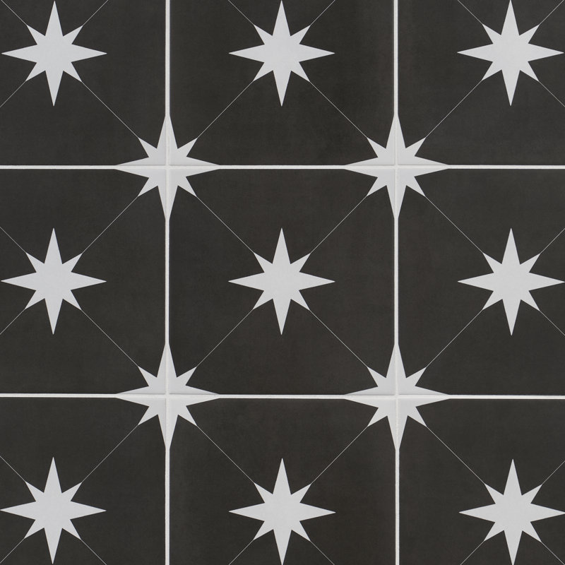 Polaris 9 in. x 9 in. Matte Porcelain Floor and Wall Tile (10.76 Sq. Ft. / Case), Nero