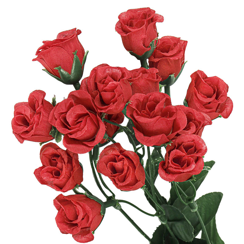 Bouquet de roses artificielles, Rouge