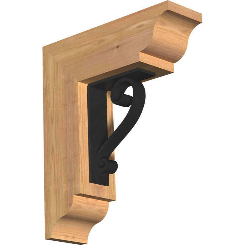 Support de fer traditionnel à triple support Edwards, H 12 po x P 9 1/2 po, Cèdre rouge de l'Ouest l 3 1/2 po x T 2 po (lisse